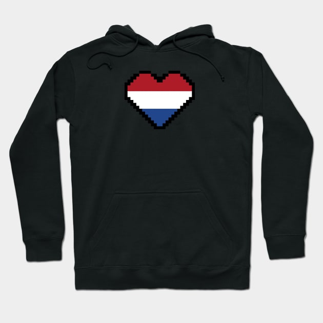 Dutch Flag Pixel Art, Flag of the Netherlands pixel art Hoodie by mrsupicku